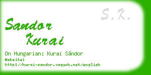 sandor kurai business card